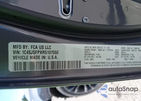 2024 Jeep Grand Wagoneer L Series Ii from USA, damaged, VIN 1C4SJSFPXRS107550